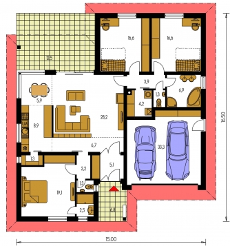 Floor plan of ground floor - BUNGALOW 138